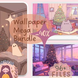 Papier peint de Noël MEGA bundle neige économiseur d'écran tablette fantômes fond d'écran anime fond kawaii économiseur d'écran fond d'écran esthétique