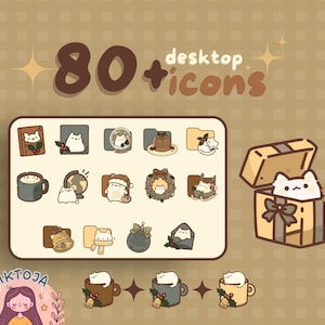 Christmas cat icons cozy desktop aesthetic desktop holiday icons custom icons cozy aesthetic icons kawaii icons cute desktop aesthetic