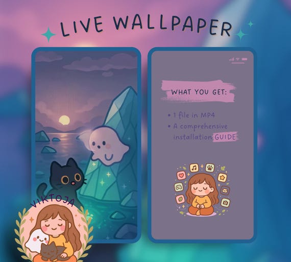 Inky Ghost Live Wallpaper: Kawaii Phone Background (MP4)