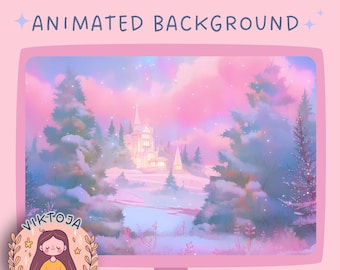 Gezellige winter Vtuber-geanimeerde achtergrond: Kawaii LoFi Stream-overlay (MP4)
