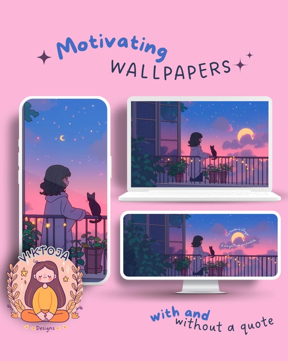 Anime Girl Sunset Wallpaper for Desktop, Phone, Ultrawide (Digital Download)