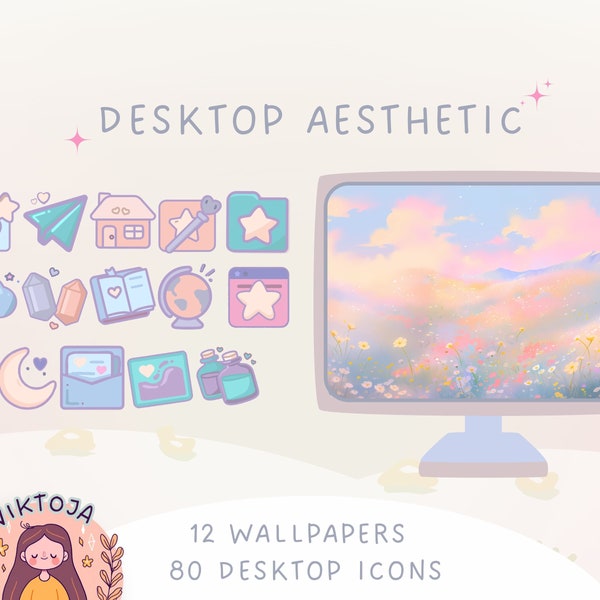 Dreamy pastel wallpaper plants wallpaper aesthetic cozy Wallpaper desktop spring wallpaper kawaii icons ghibli wallpaper desktop organizer