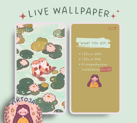 Beaver Live Wallpaper, Kawaii Phone Background (MP4, PNG)