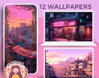 Japanese pink city wallpaper lofi wallpaper neon wallpaper anims wallpapers 4k wallpaper aesthetic desktop wallpaper cute wallpaper