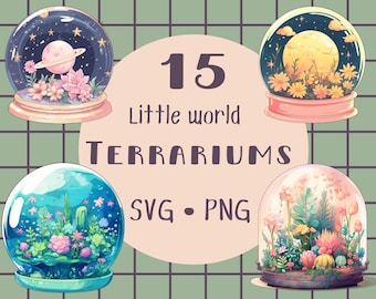 Flower svg terrarium svg plantet png dark academia svg witch svg crystal ball png pod svg succulent png witch clipart kawaii commercial use