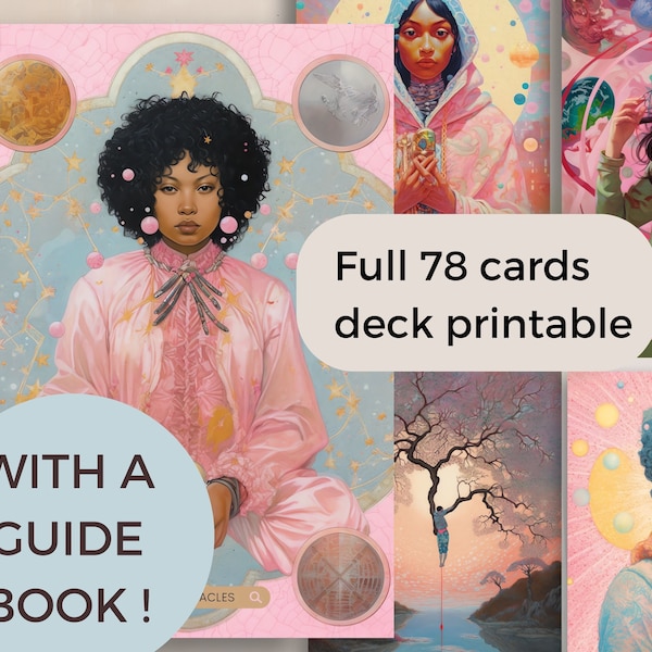 78 card tarot deck imprimable 78 cartes tarot deck imprimable tarot deck tarot numérique afro centric tarot cartes pont moderne quelles cartes de tarot