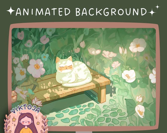Cozy Cat Lo-fi Animated Vtuber Background (MP4)