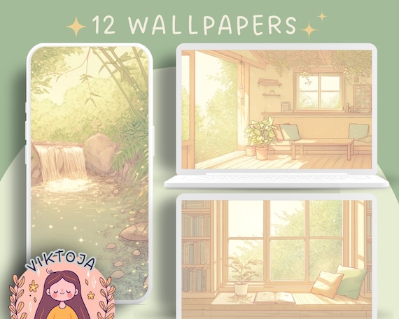 Studio Ghibli Anime Wallpaper: Cozy Pastel Screensaver (Digital Download)
