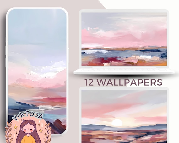 Abstract Landscape Wallpaper: Painterly Desktop Backgrounds (Digital Download)