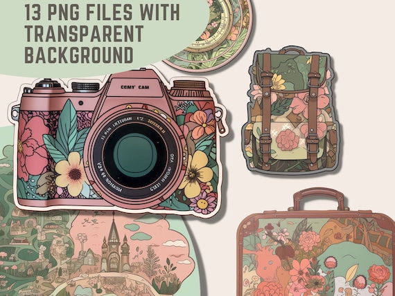 Studio Ghibli Travel Stickers: Kawaii Anime Clipart (PNG Digital Download)