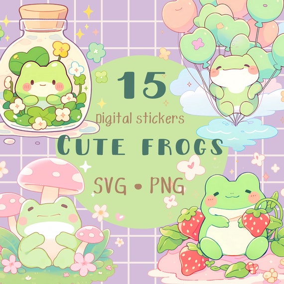 Kawaii Frog Clipart: Manga Animal PNG, SVG (Commercial Use)