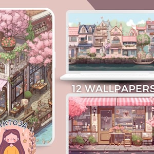 Fondo de pantalla de flor de cerezo, fondo de pantalla en colores pastel, fondo de escritorio rosa, salvapantallas de Sakura, fondo kawaii, fondo de pantalla del teléfono, pantalla de bloqueo linda