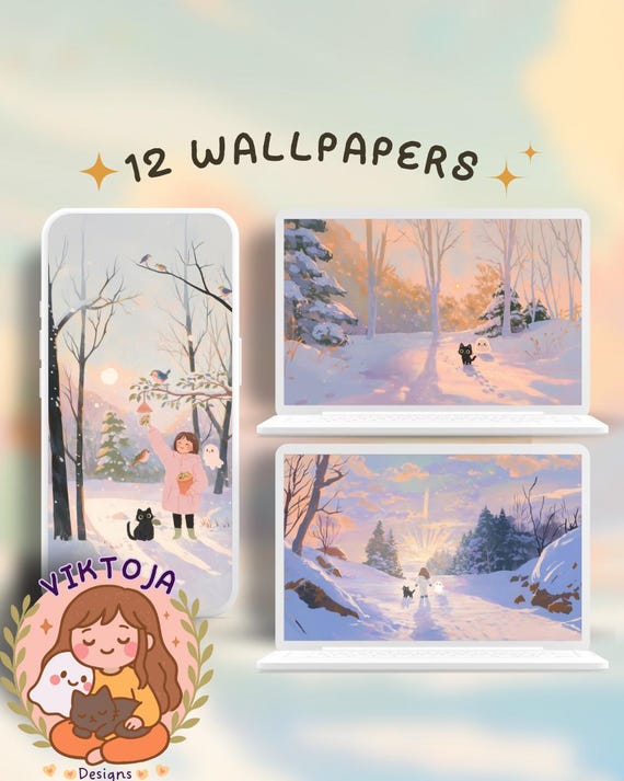 january sunlight Winter landscape wallpaper holiday wallpaper lofi desktop anime wallpaper northern lights wallpaper