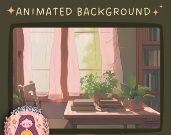 Cozy Lofi Studio: Animierter Vtuber Twitch Hintergrund (MP4)