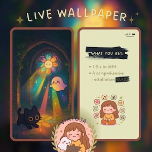 Inky e Ghosty in esecuzione Sfondo live Immagine live iOS Kawaii Android Hygge Sfondo live Hygge MP4 Sfondo live Immagine live Sfondo telefono