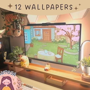 Cottagecore spring Wallpaper cozy wallpaper neutrals desktop wallpaper cozy game screensaver kawaii background phone wallpaper cute sakura