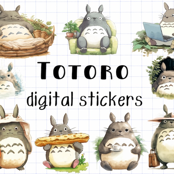 Ghibli stickers anims clipart kawaii stickers Goodnotes Japan totoro emoji notes stickers ipad stickers notability PNG totoro clipart