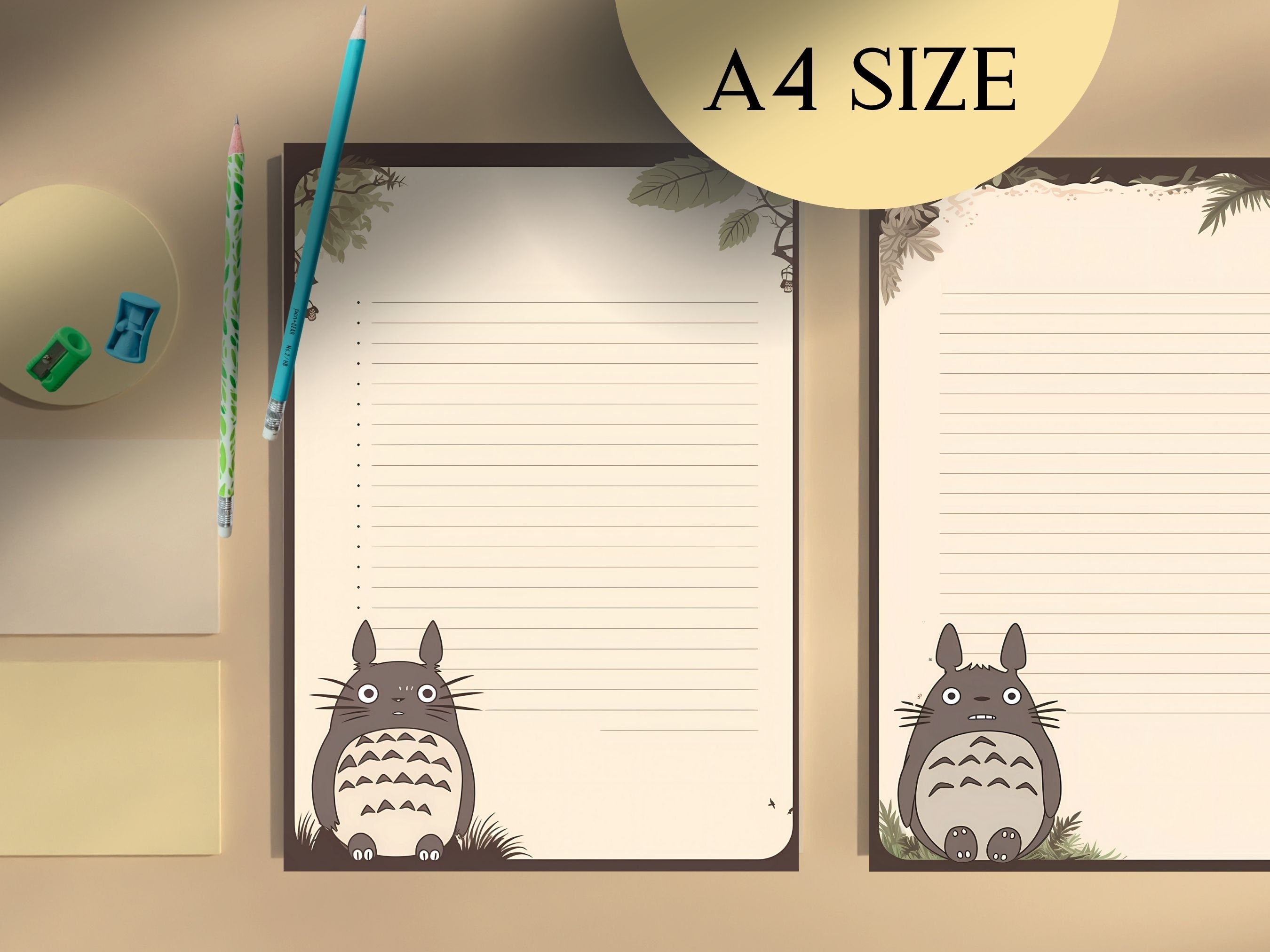 Totoro Stationary Studio Ghibli Printable Kawaii Stationary - Etsy