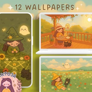 Blooming Rituals witchy wallpaper kawaii wallpaper anims wallpapers witch 4k wallpaper aesthetic desktop wallpaper cute witch wallpaper