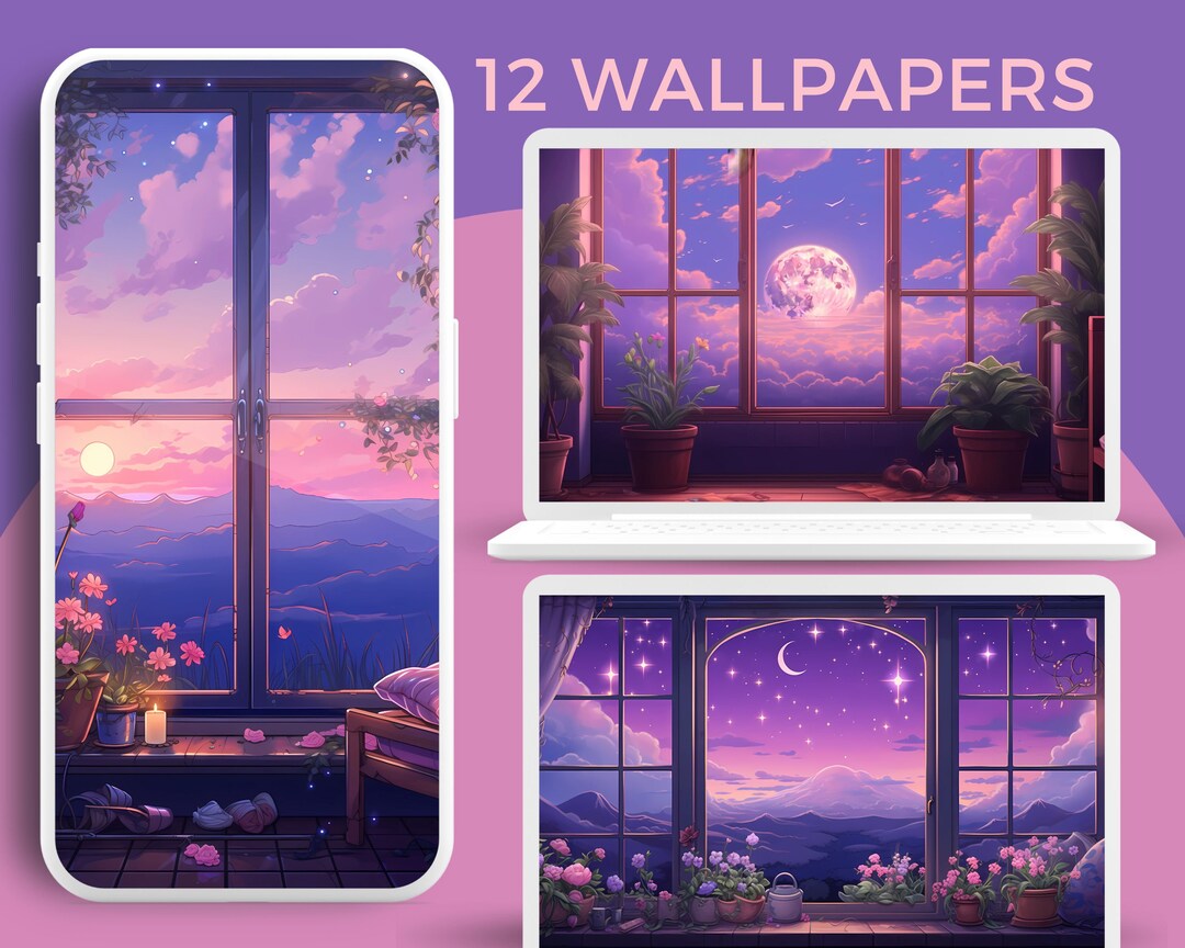 Purple Sky Wallpaper Kawaii Wallpaper Lofi Wallpaper Anims Wallpapers ...