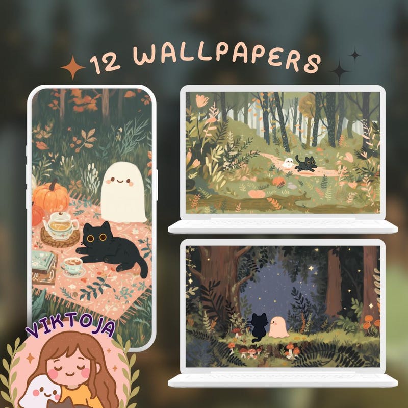 Cat Wall Paper Desktop - Etsy UK