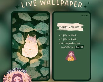 Leuchtende Katze Live Wallpaper: Kawaii Hintergrund (MP4 & PNG)