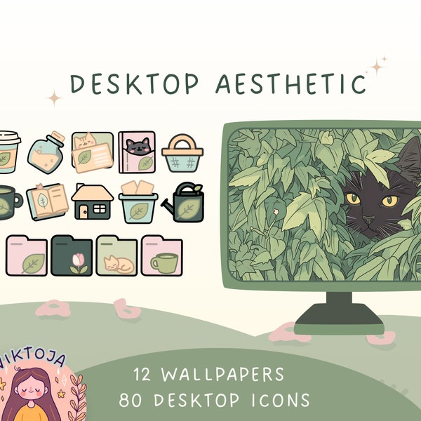 Matcha Desktop Icons - Etsy