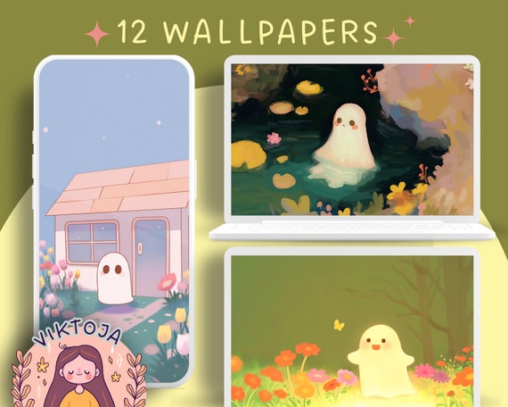 Ghost Wallpaper Set, Phone & Desktop Backgrounds (Digital Download)