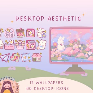 Blumen bunies Wallpaper Blumen Tapete ästhetische gemütliche Wallpaper kawaii Wallpaper kawaii Icons Anime Wallpaper Desktop-Organizer