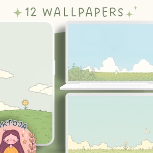 Natur minimalist Wallpaper Desktop Hintergrundbilder Mac kawaii niedliche Wallpaper Laptop Hintergrund grüne Wallpaper Macbook Hintergrund niedlich