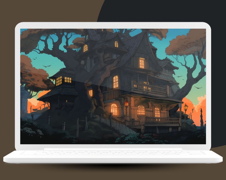 Spooky Studio Anime Wallpaper Halloween Haunted Mansion Background