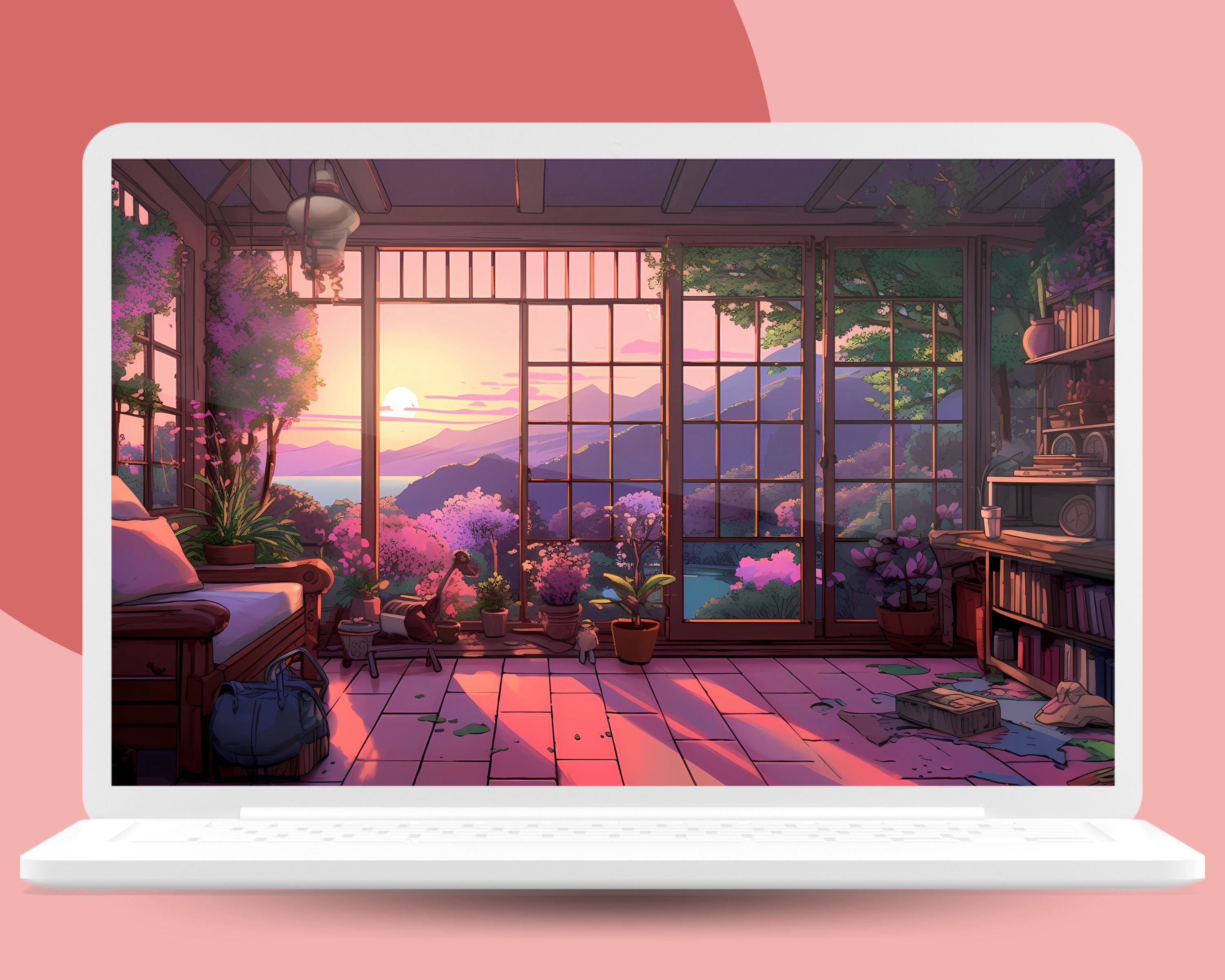 Ghibli Pink Dreamy Wallpaper Sunset Wallpaper Pastel Wallpaper 