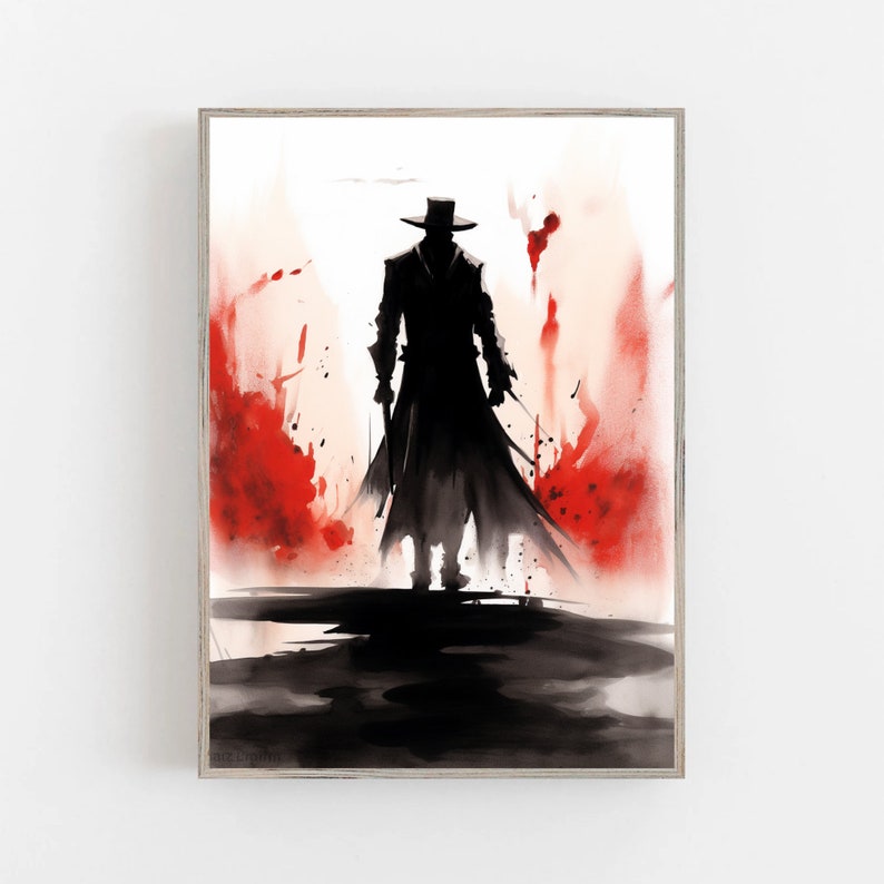 Jack the Ripper Watercolor Painting London Art Jack the Ripper Etsy