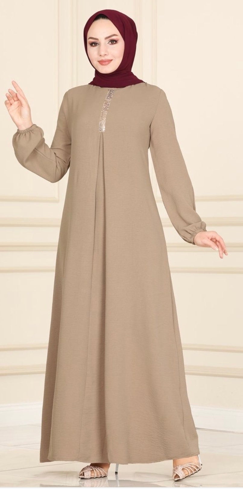 Long maxi denim dress women dress Turkish fashion Islamic Muslim Modern  clothing Turkey 20223