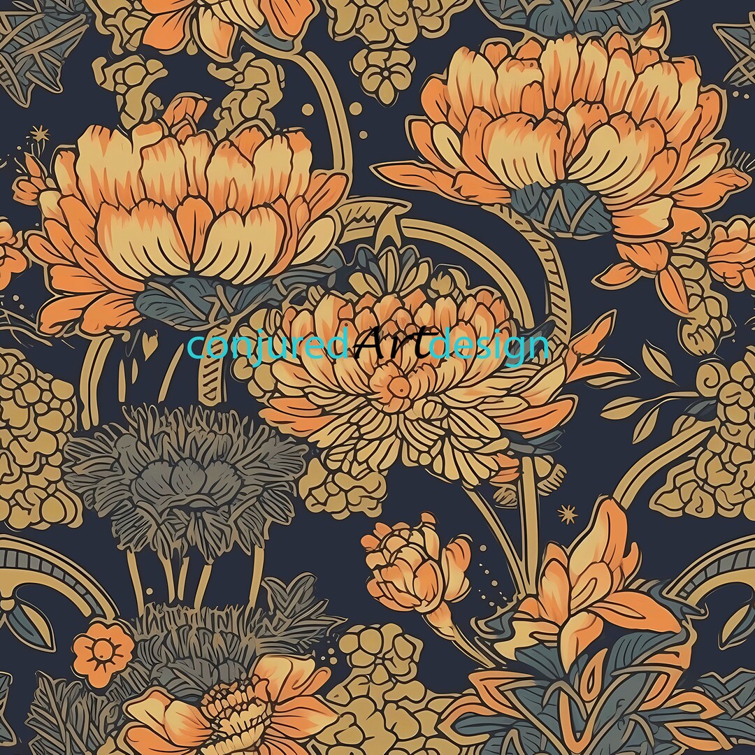 Seamless Image of an Asian Inspired Design - Etsy Australia