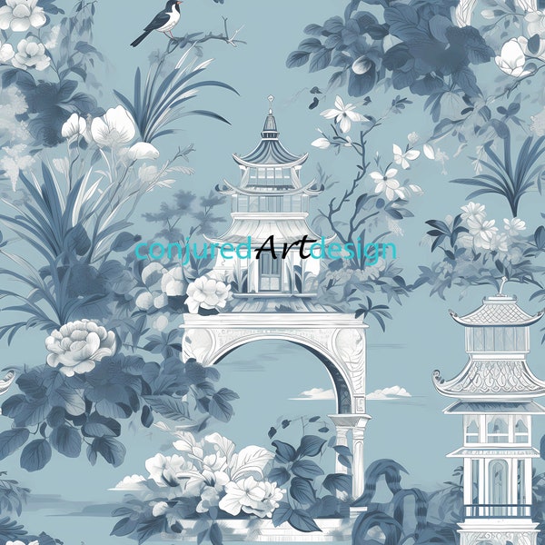 Seamless image of a Chinoiserie Chic pattern