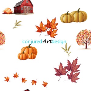 Seamless image of a fall scene pattern