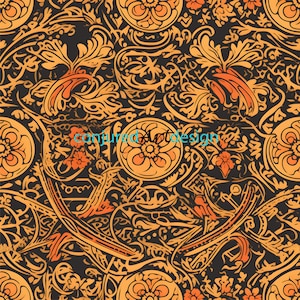 Seamless image of a Latin inspired wallpaper pattern