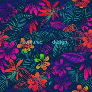 Seamless image of a Hawaiian style pattern