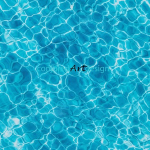 May include: A close-up image of a blue swimming pool with rippling water. The water is clear and reflects the sunlight. The image is a seamless pattern.