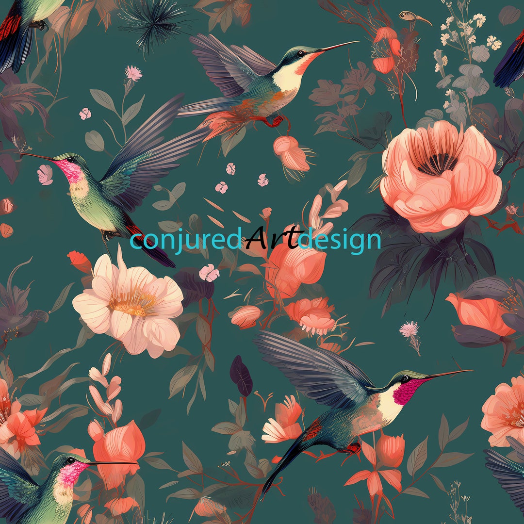 Seamless Image of a Humming Bird Pattern - Etsy