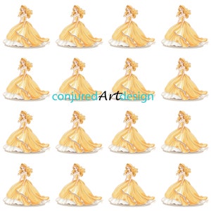 Seamless image of a princess pattern