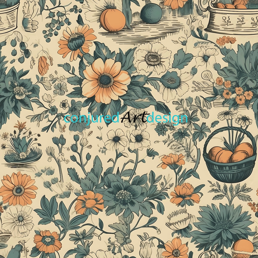 Seamless Image of a French Country Wallpaper Pattern - Etsy