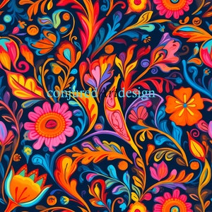 Seamless image of an Latin inspired painting