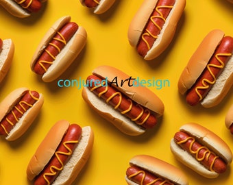 Seamless image of a hotdog pattern