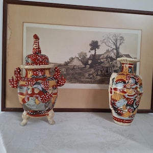 Pair of Japanese Satsuma vases