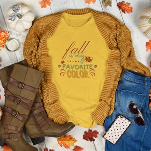 Katoenen T-shirt met lange mouwen Fall is My Favorite Color