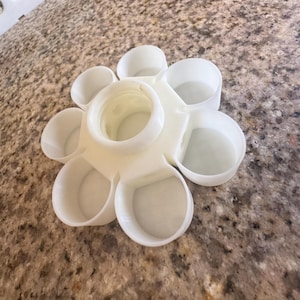 3D Printed Chick Waterer (7 bowls) with Marbles | Quail, Chicken, Duckling Brooder Water Dispenser | Baby Poultry Feeder Accessory