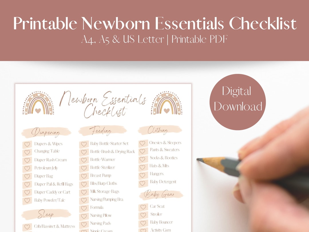 Newborn Essentials Checklist Printable Baby Registry Checklist Baby Newborn Essentials Checklist Printable Baby Registry Checklist Baby