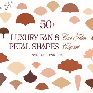 Fan Shape Invite Cards | 50+ Event Card Frames | Editable CLIPART + CUT FILES, Wedding Invitation Program Template Bundle | Cricut Canva svg